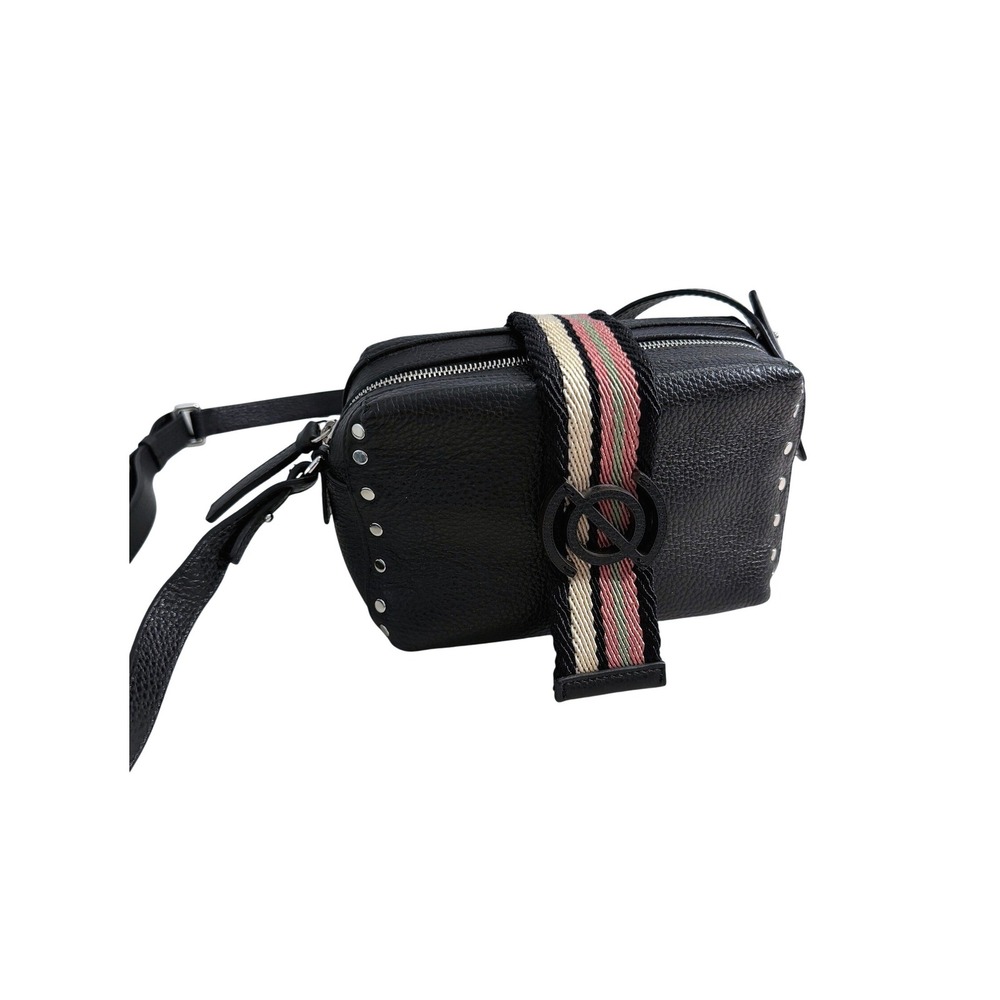 NWOT Zanellato Oda Baby Daily‎ Black Hammered Leather Crossbody Camera Bag Italy